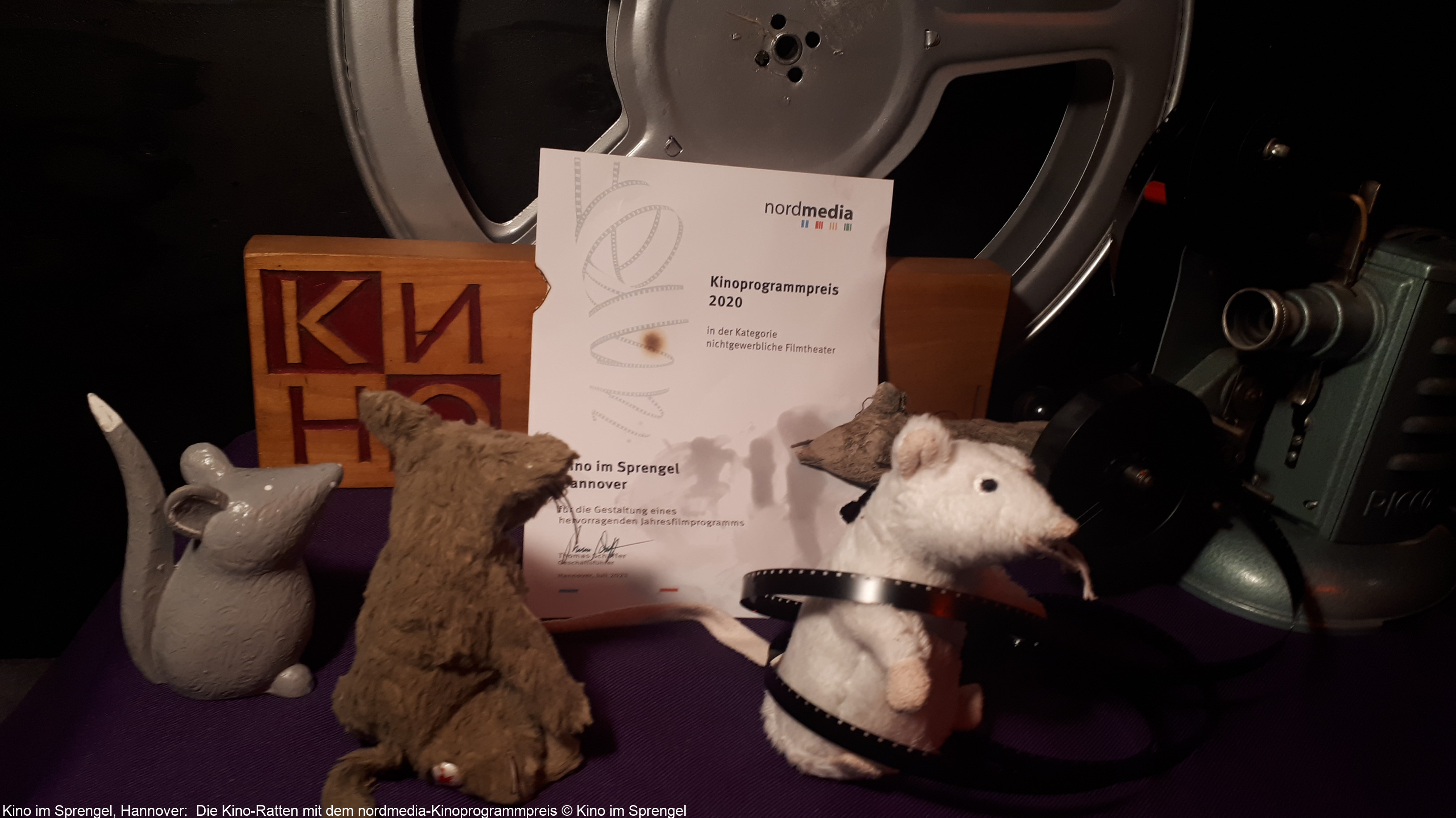 Kino im Sprengel, Hannover:  Die Kino-Ratten mit dem nordmedia-Kinoprogrammpreis © Kino im Sprengel