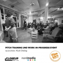 Pitch-Training und Work-In-Progress-Event am 14.12.2022. (c) nordmedia 2022.