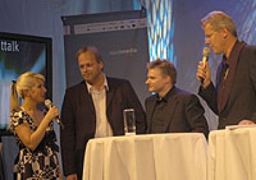 Jeanette Biedermann, Frank Berszuck (Bremer Bühnenhaus), Gerhard Schneider (Bremedia), Jochen Coldewey