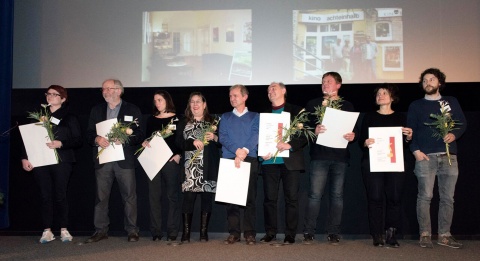 die Preisträger in der Kategorie "Kino und Kommunikation vor Ort" - 4. von rechts: Alfred Tews vom City 46