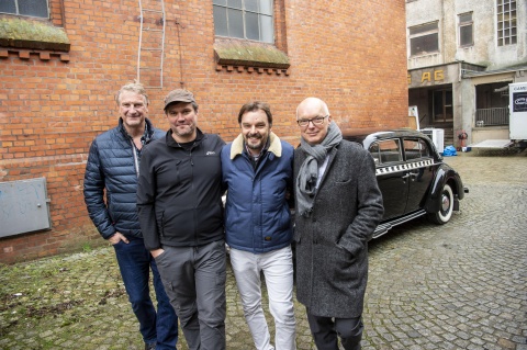 v.l.n.r.: Michael Souvignier (Zeitsprung Pictures GmbH), Carsten Gutschmidt (Regisseur), Marc Brasse (NDR), Thomas Schäffer (nordmedia),  © NDR/Zeitsprung Pictures/Michael Ihle