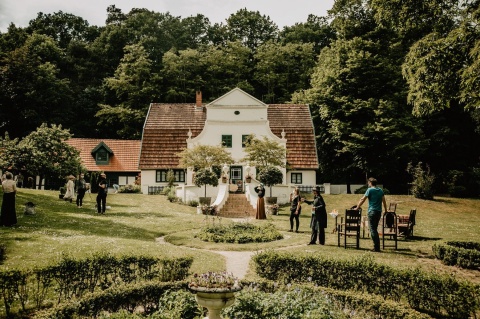 Dreharbeiten am Originalschauplatz: der Barkenhoff in Worpswede © Kinescope Film/Ben Eichler