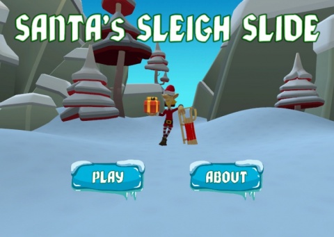 Mit dem Schlitten verlorene Geschenke aufsammeln kann man bei "Santas Sleigh Slide".