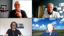 Thomas Schäffer, Jochen Coldewey, Siegfried Kamml und Susanne Lange beim dritten nordmedia SMALL TALK online