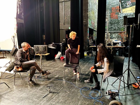 Prof. Titus Georgi,  Katja Riemann und Margarete Kreuzer (v. l.); ; Foto: © Birgit Kleber / Medea Film Factory