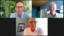 Tim Schaefer, Jochen Coldewey und Thomas Schäffer im Gespräch beim nordmedia SMALL TALK online