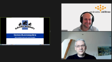 Frank Pfeiffer im Austausch mit Förderreferent Roman Winkler bei der Online-Veranstaltung nordmedia skilltree