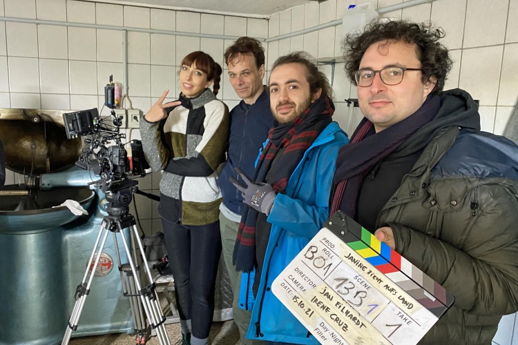 Das Filmteam am Set in Tettenborn