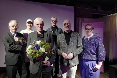 Staatssekretär Dr. Jörg Mielke (Niedersächsische Staatskanzlei), Juliane Schickedanz, Alfred Rotert, Katrin Mundt, Wolfgang Beckermann (Erster Stadtrat, Stadt Osnabrück), Anna Jehle
(Foto: Kerstin Hehmann)