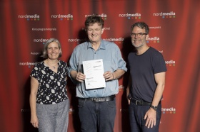 nordmedia Kinoprogrammpreis 2024 im CITY 46/ Kommunalkino Bremen: Kino achteinhalb Celle (v.l. Petra Schleuning, Stefan Eichardt, Robert Thalheim)