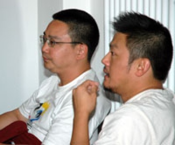 Regisseur Wu Tiange und Kameramann Lian Huang (v.l.)