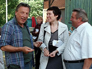 Hansjürgen Hürrig, Produktionsleitung Christine Hille und Bürgermeister Walter Hotze