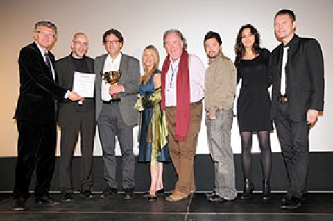Prof. Dr. Gerd Schwandner, Torsten Neumann, Felix Neunzerling und die Jury