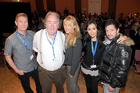 die GIA-Jury: Travis Stevens, F.X. Feeney, Deborah Kara Unger, Dorka Gryllus und Jesse Scolaro