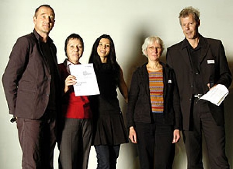 Spitzen-Kinoprogrammpreis für Scala in Lüneburg: Peter Lohmeyer, Ruth Rogée, Franziska Stünkel, Elke Rickert, Jochen Coldewey