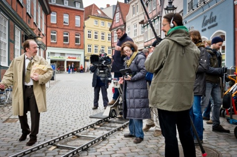 Ulrich Noethen und Hermine Huntgeburth beim Dreh