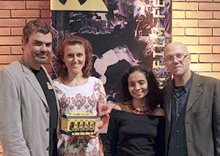 Rainer Ludwigs, Tetyana Chernyavska mit den Festivaldirektoren Marcia Gomes de Oliveira und Norbert G. Suchanek in Rio de Janeiro (v.l.)