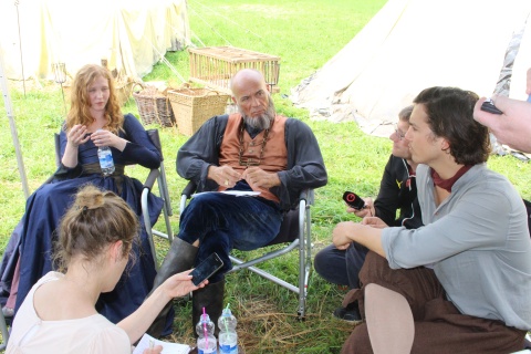 Isolda Dychauk, Heiner Lauterbach und Tim Oliver Schultz beim Pressegespräch