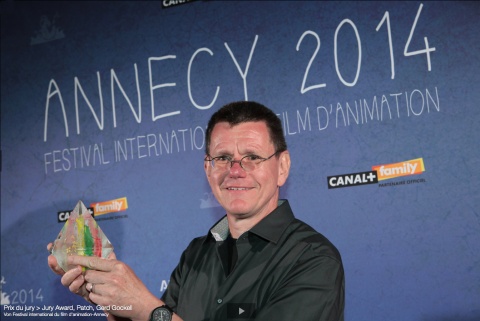 Gerd Gockell freut sich über den Jury Award für PATCH in Annecy 2014