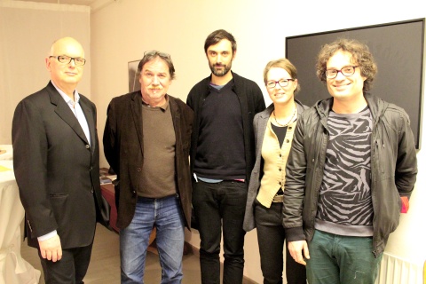 Thomas Schäffer, Henning Kunze, Jan Wagner, Anja Römisch (Stiftung Kulturregion) und Ulu Braun