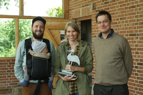 Diane Schüssele mit den Jurymitgliedern Philipp Käßbohrer (l.)  und Oliver Rauch (r.)