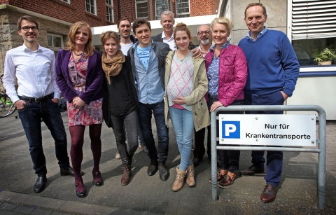 Ulrich Stiehm (Produzent), Nina Petri, Isabel Braak, Marco Del Bianco (Produzent), Oliver Konietzny, Jochen Coldewey (nordmedia), Nikola Kastner, Vedat Erincin,  Maike Bollow und Joachim Kappl (v.l., Foto: © Ina Richter)