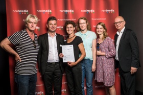 nordmedia Kinoprogrammpreis 2016 im Cinema-Arthouse Osnabrück: Mobiles Kino Niedersachsen, Oldenburg: Holger Tepe, Kerstin Schiele, Monika Feig
Foto: Fa. atelier16 - PROFIFOTOGRAFIE