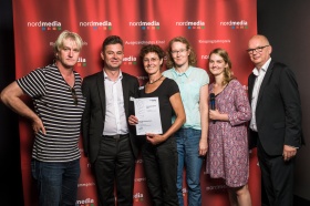 nordmedia Kinoprogrammpreis 2016 im Cinema-Arthouse Osnabrück: Mobiles Kino Niedersachsen, Oldenburg: Holger Tepe, Kerstin Schiele, Monika Feig
Foto: Fa. atelier16 - PROFIFOTOGRAFIE