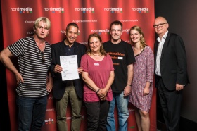 nordmedia Kinoprogrammpreis 2016 im Cinema-Arthouse Osnabrück: Kommunalkino, Verden: Manfred Pehling, Jutta Behning, Jürgen Menzel 
Foto: Fa. atelier16 - PROFIFOTOGRAFIE