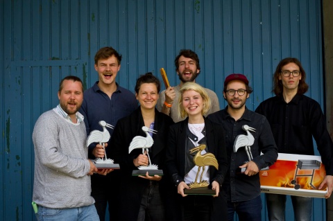 Die Gewinner der 10. Wendland Shorts: Nicolas Rösener, Thomas Mielmann, Louise Peter, Dominik Huber, Jasmin Baumgartner, Simon Ostermann und Marc Wagenaar (v.l.)