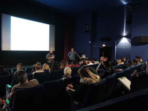 Alfred Tews (li.) und André Feldhaus beim Filmmusikworkshop