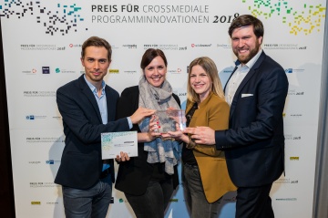 Die GewinnerInnen der Kategorie Online: Christoph Hoffmann, Tamara Lux, Julia Albrecht und Matthias Walter von RTLII