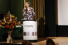 nordmedia Kinoprogrammpreis 2019 in den Gronauer-Lichtspielen in Gronau: Begrüßung durch Ruth Rogée (Vorstand Kinobüro Niedersachsen)