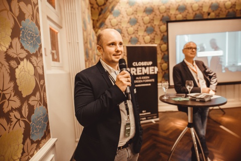 Empfang im ATLANTIC Grand Hotel Bremen: Matthias Greving (Filmfest Bremen e. V.) und Thomas Schäffer (nordmedia)